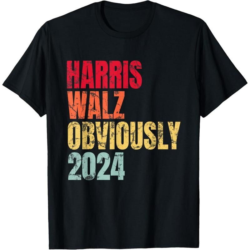 Kamala Harris Tim Walz (Waltz) Harris Walz. Obviously. 2024 T-Shirt made in usa Hoodie Sweatshirt | PrintMintTees.com