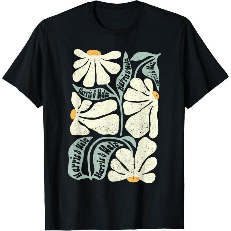 Kamala Harris Waltz Hand Drawn Flower Brighter Tomorrow 2024 T-Shirt made in usa Hoodie Sweatshirt | PrintMintTees.com