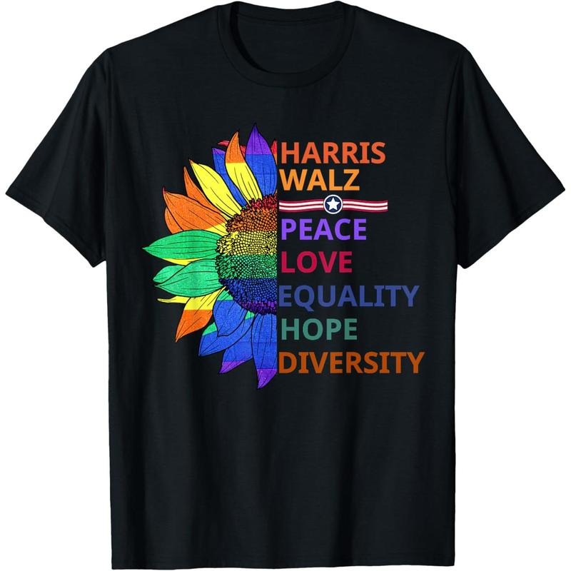 Kamala Harris Waltz Peace Love Equality Hope Diversity T-Shirt made in usa Hoodie Sweatshirt | PrintMintTees.com