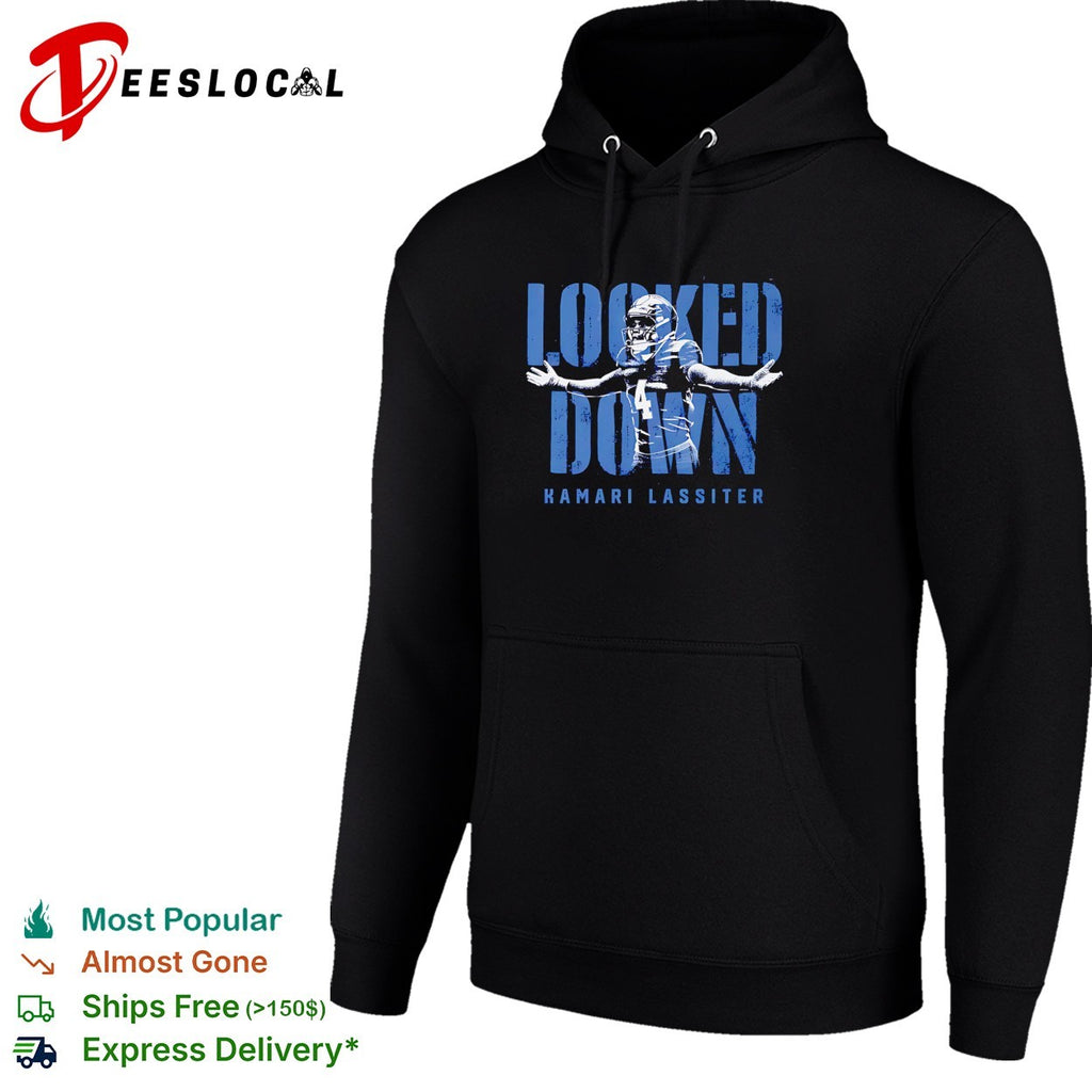 Kamari Lassiter looked down football shirt