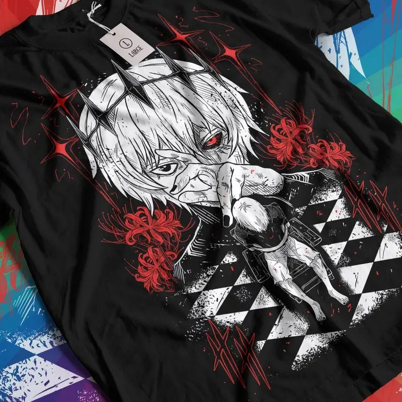 Kaneki Ken Tokyo Ghoul T-Shirt, Stylish Anime Character Design, Perfect for Tokyo Ghoul Fans, Casual Graphic Tee Hoodie...