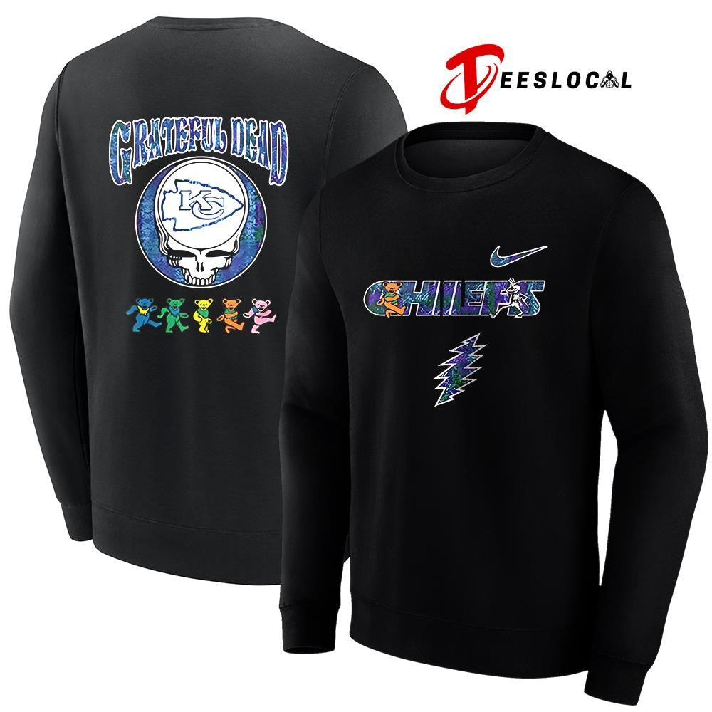 Kansas City Chiefs x Grateful Dead 60 Years of Rock bears mascot shirt
