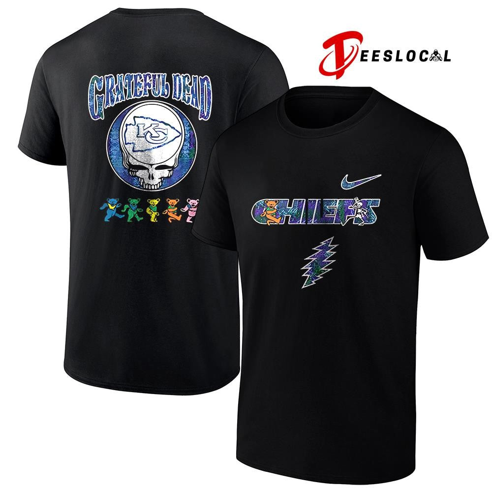 Kansas City Chiefs x Grateful Dead 60 Years of Rock bears mascot shirt