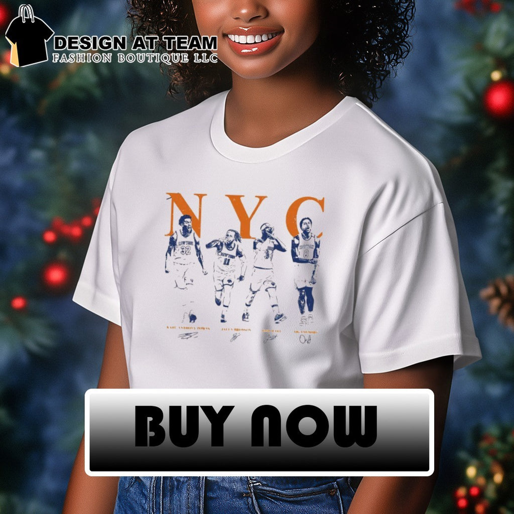 Karl-Anthony Towns Jalen Brunson Josh Hart OG Anunoby NYC New York Players signature shirt