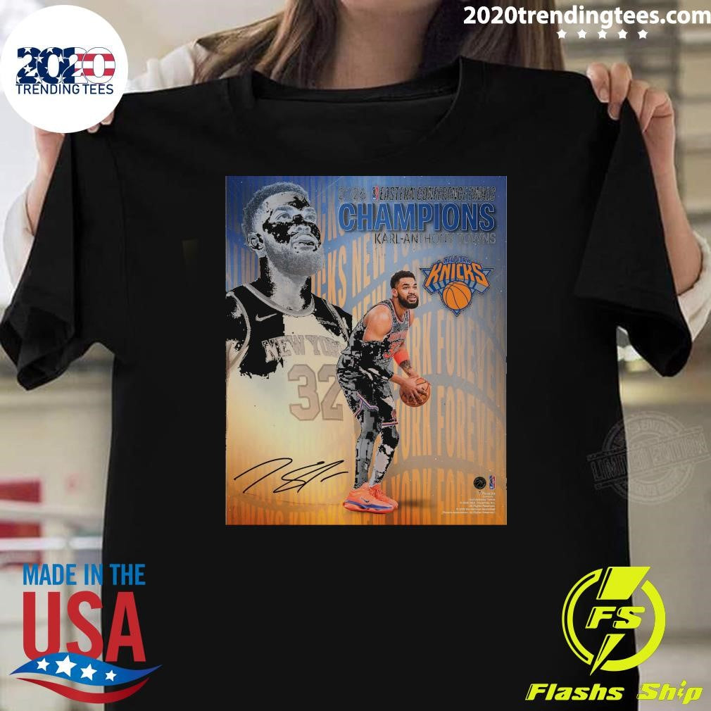 Karl-Anthony Towns New York Knicks Autographed 2026 NBA Eastern Conference Champions Collage Shirt