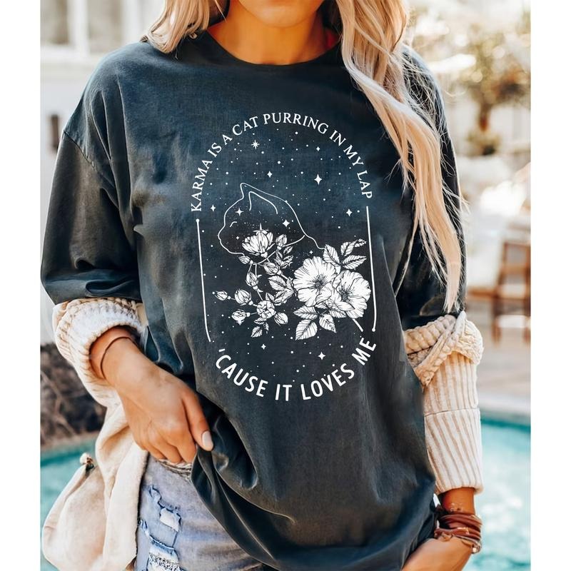 Karma Is Cat Purring My Lap Cause Loves Me Shirt Funny Cat Shirt Karma Is Cat Shirt Cat Shirt Animal Shirt Cat Loverstyle{N002}2 T-Shirts, Hoodie, Sweatshirt