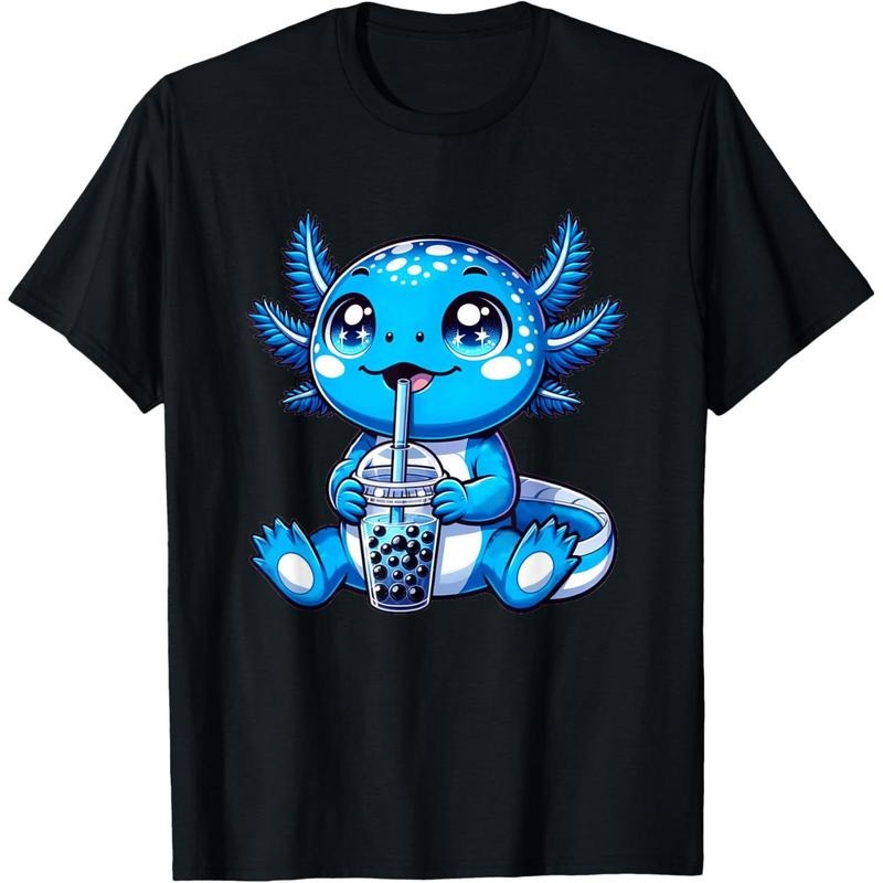 Kawaii Axolotl Boba Tea Anime Bubble Tea Axolotl T-Shirt made in usa Hoodie Sweatshirt | PrintMintTees.com