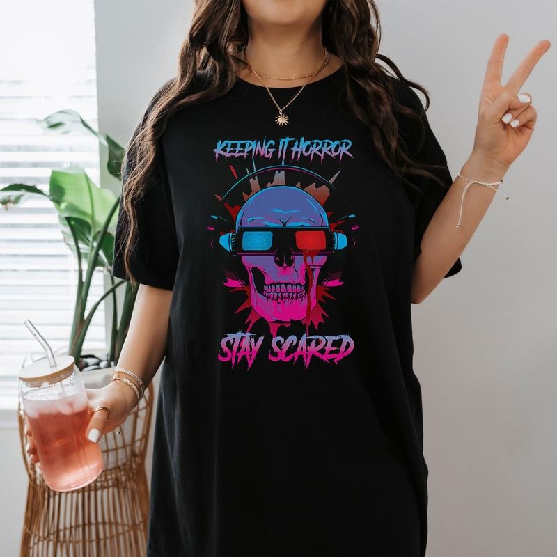 Keeping it horror Stay Scared Shirt Horror Halloween Movies Tshirt Halloween Party Shirt Hoodie Sweatshirt