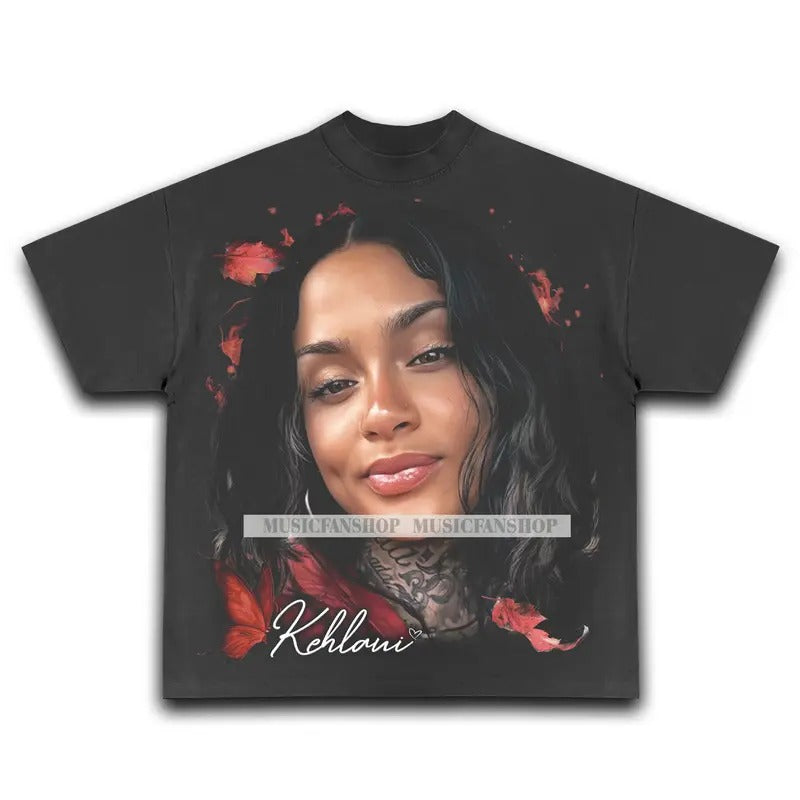 Kehlani Big Head T-Shirt Vintage Graphic Tee Rap Hip Hop Y2k Concert Merch Men Women Streetwear Hoodie Sweatshirt