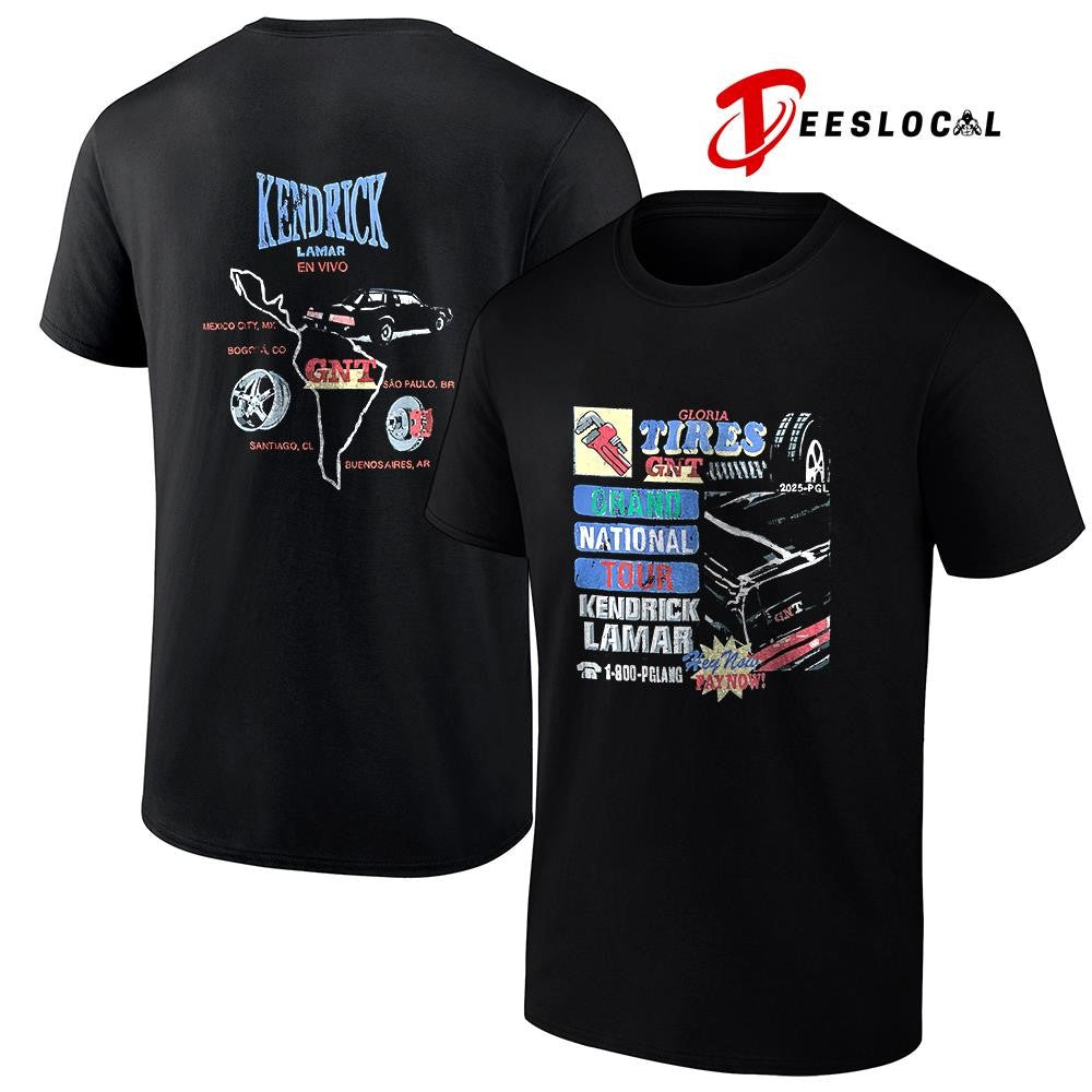 Kendrick Lamar Grand Nation tour Gloria tire service GNT shirt