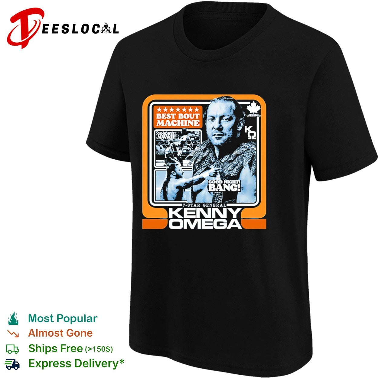 Kenny Omega best bout machine goodbye mwah good night bang 7 star general shirt
