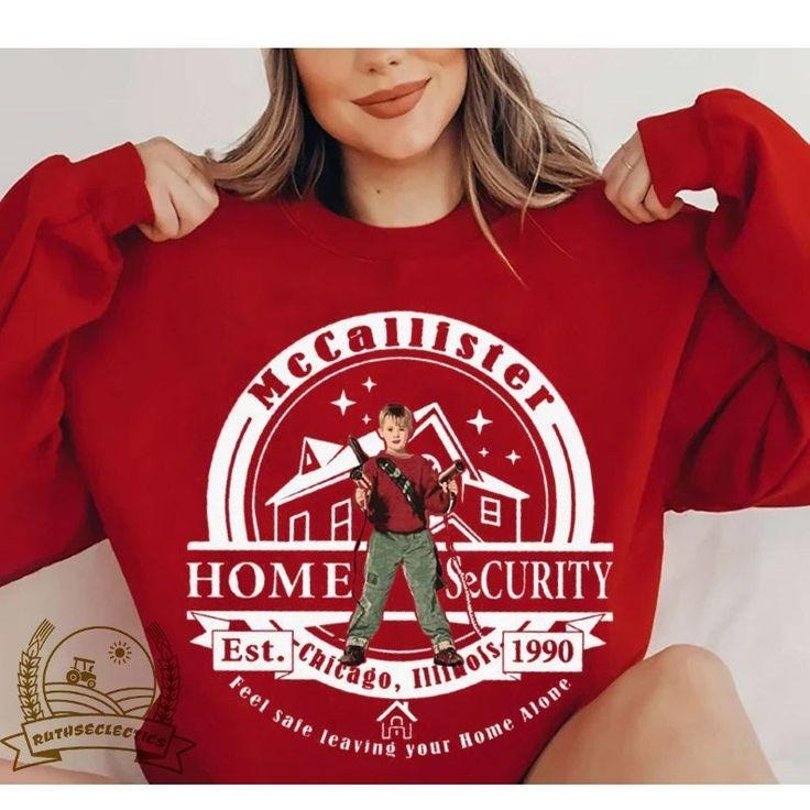 Kevin McCal-lister Home Security Sweatshirt, Christmas 90s Movie , Kevin Christmas Sweater, Funny Kevin Home Sweatshirt,...