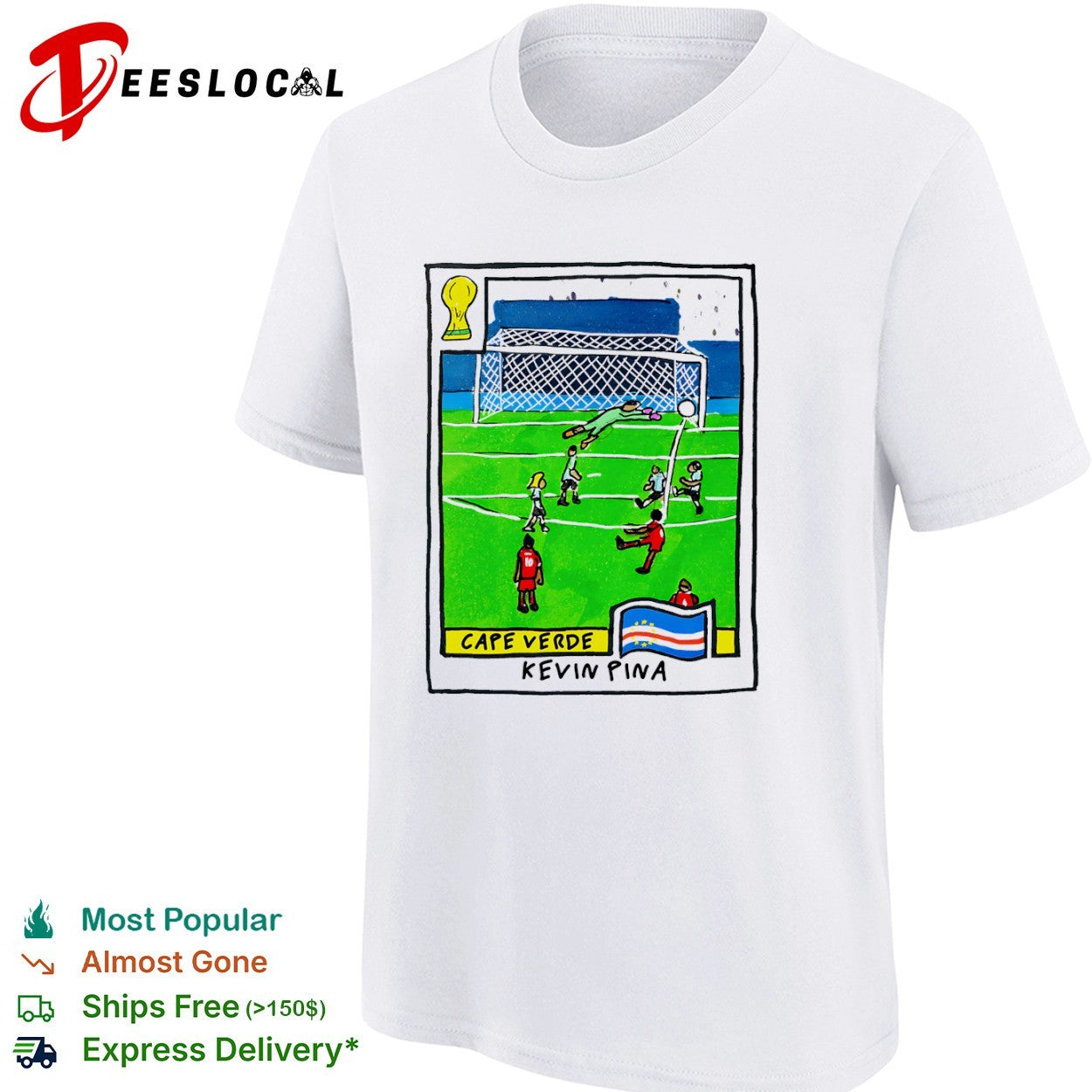 Kevin Pina Cape Verde National Football Team World Cup Panini Style Soccer Art shirt