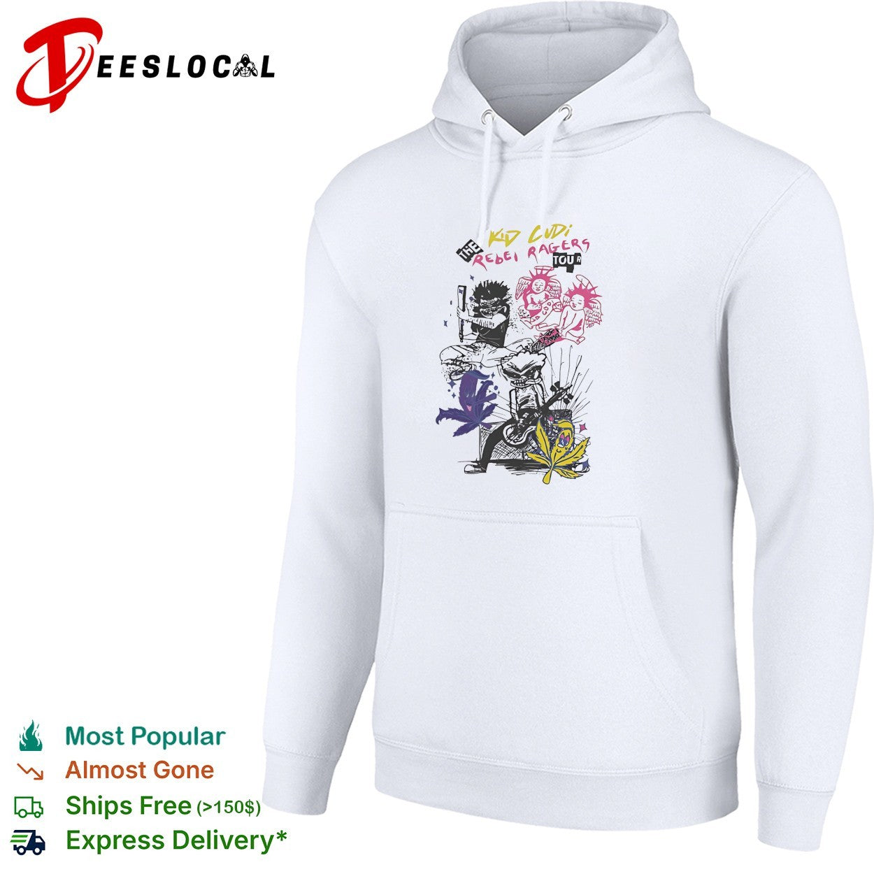 Kid Cudi Rebel Ragers tour skateboard shirt