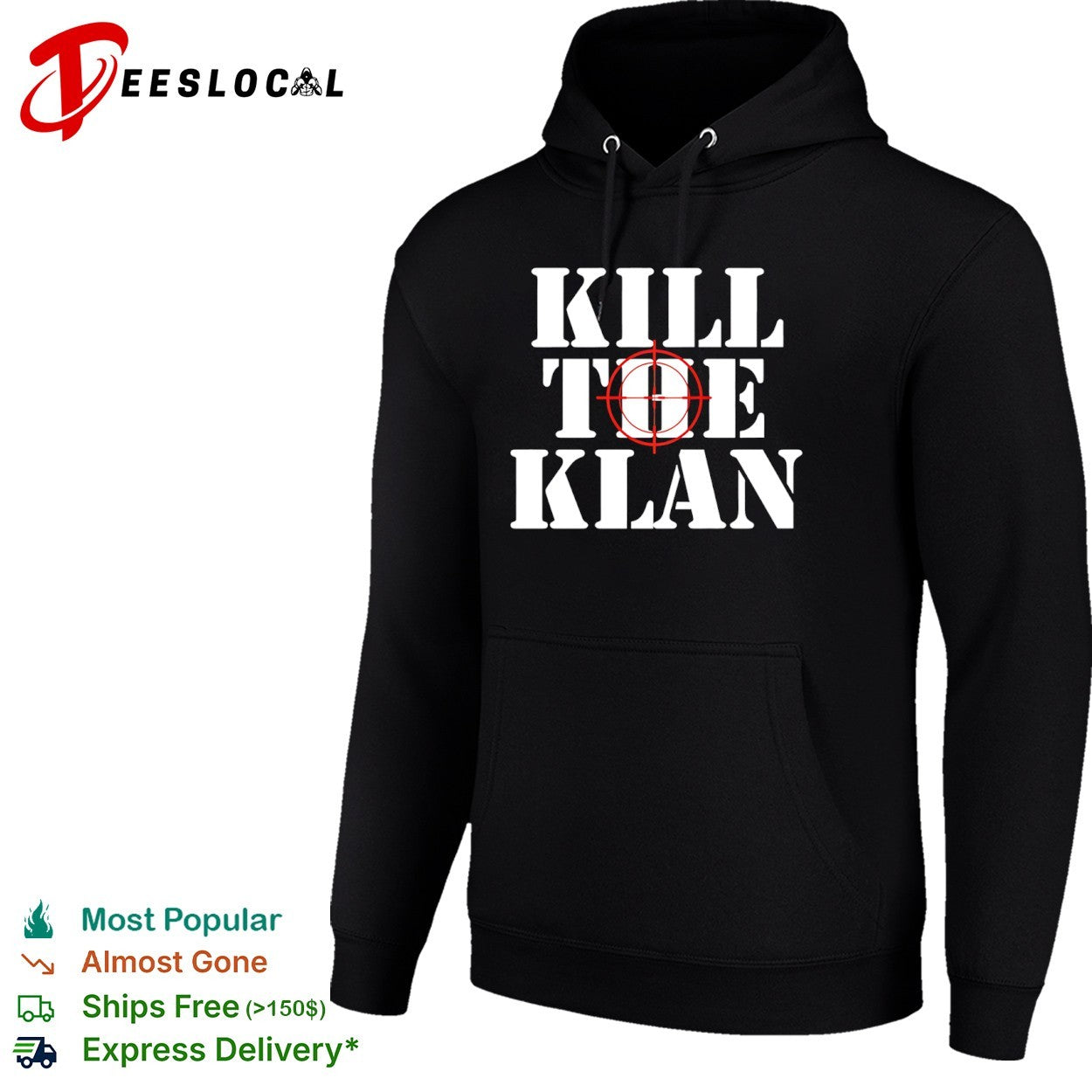 Kill The Klan Anti Racism Crosshair Target Graphic Statement Shirt