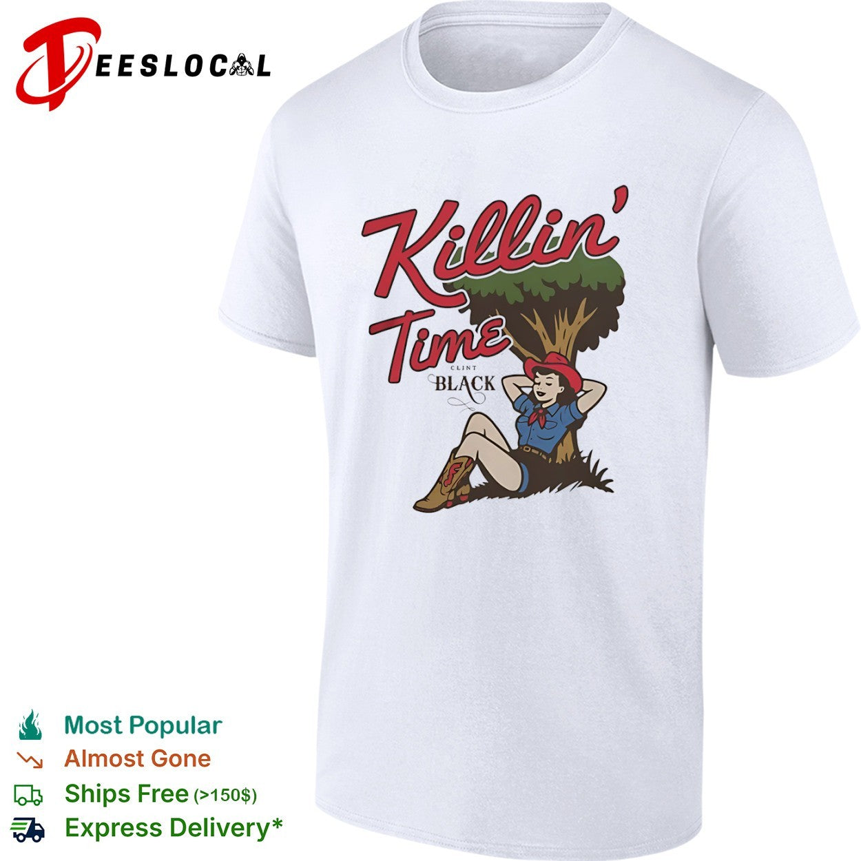 Killin Time Clint Black Country Music Pinup Shirt