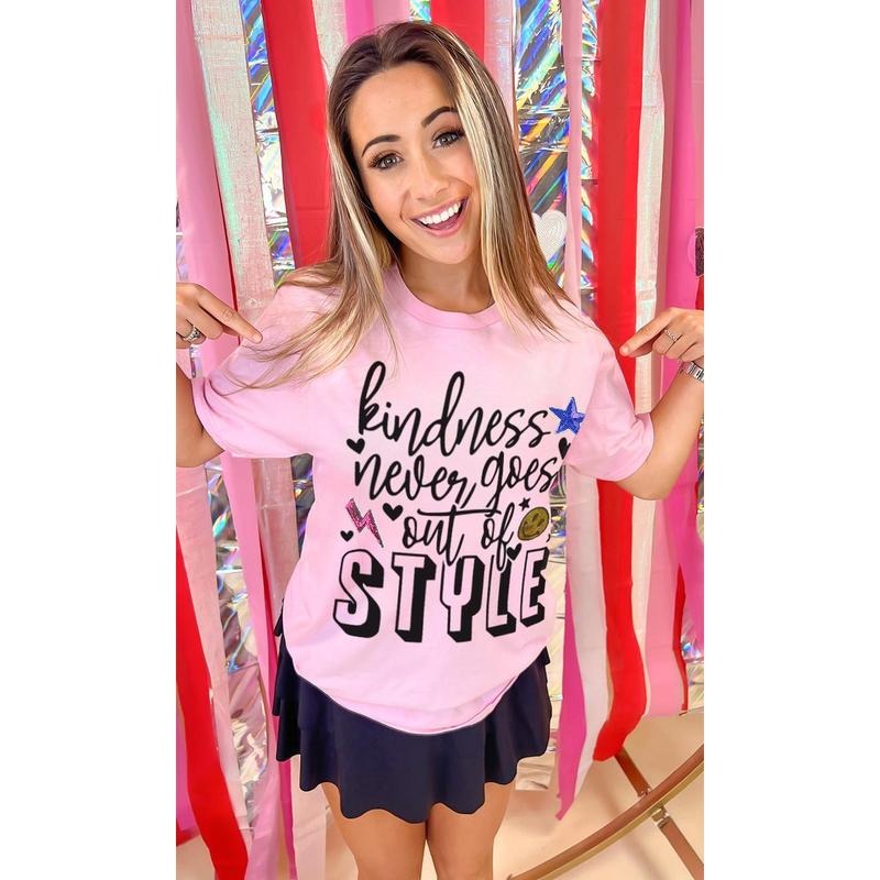 Kindness Never Goes Out of Style Sequin Graphic T-Shirt Hoodie Sweatshirt | PrintMintTees.com
