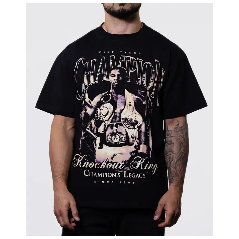 Knockout Tour mike tyson vs paul Graphic Tee Tops Underwear Crewneck Menswear T Shirt Hoodie, Sweatshirt | PrintMintTees.com