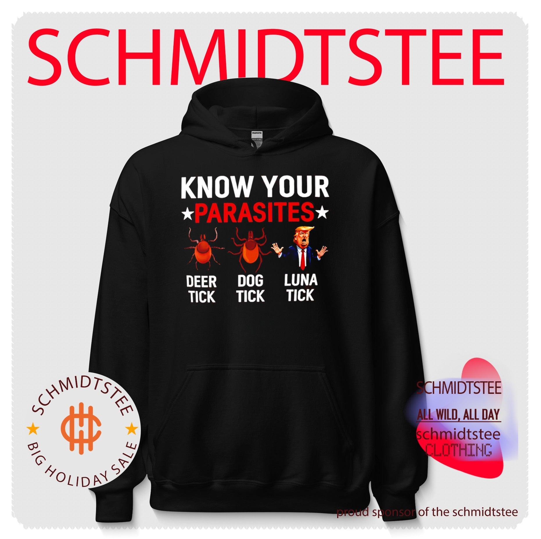 Know Your Parasites Deer Tick Dog Tick and Donald Trump Luna Tick shirt