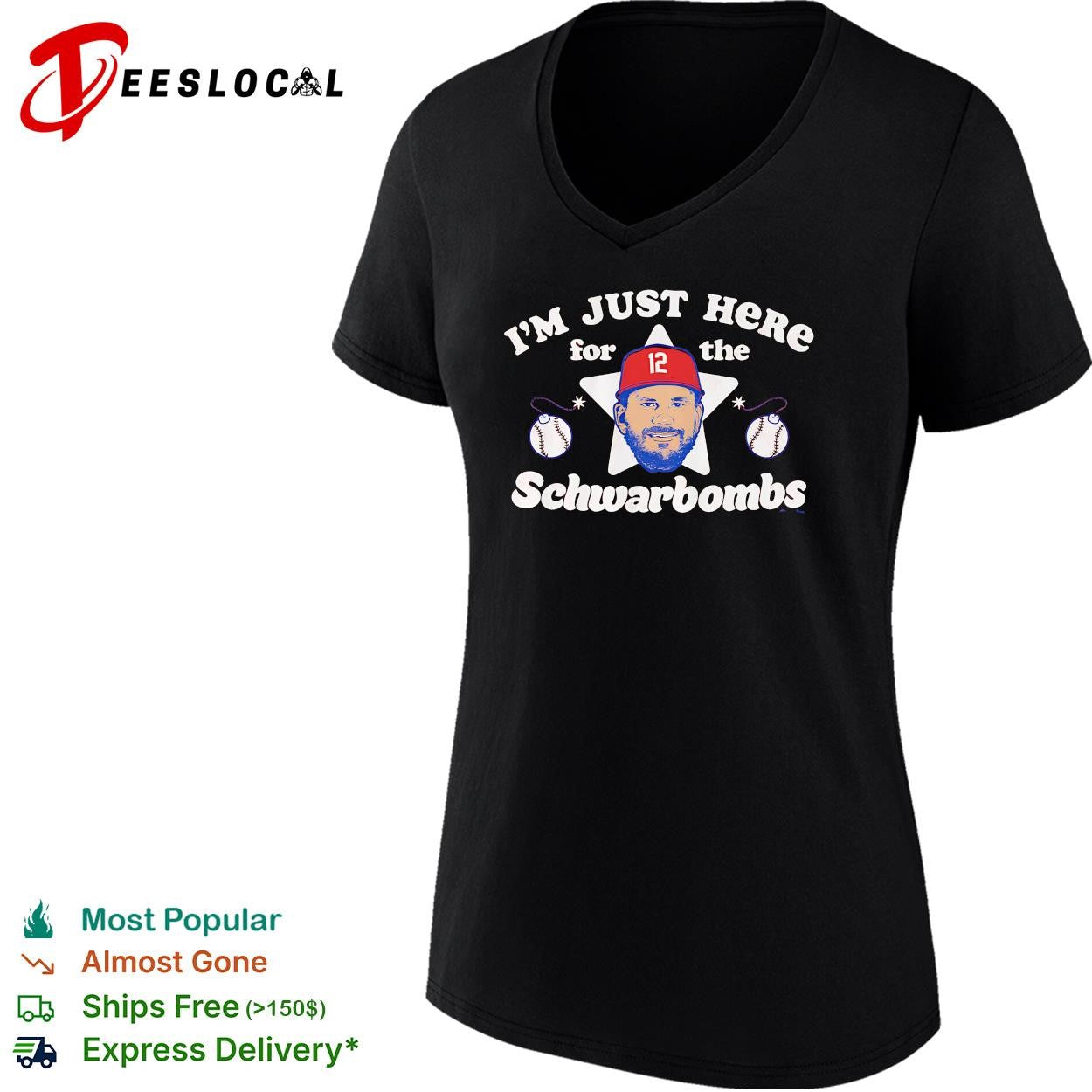 Kyle Schwarber Philadelphia Phillies I’m Just Here For The Schwarbombs cartoon shirt