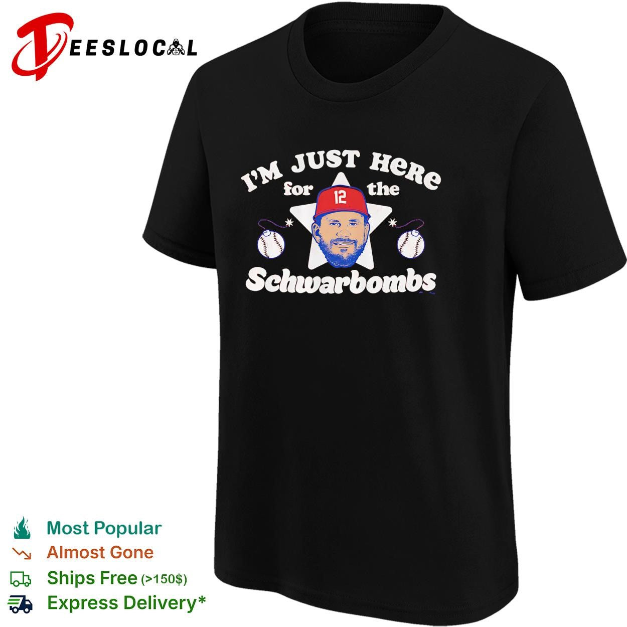 Kyle Schwarber Philadelphia Phillies I’m Just Here For The Schwarbombs cartoon shirt