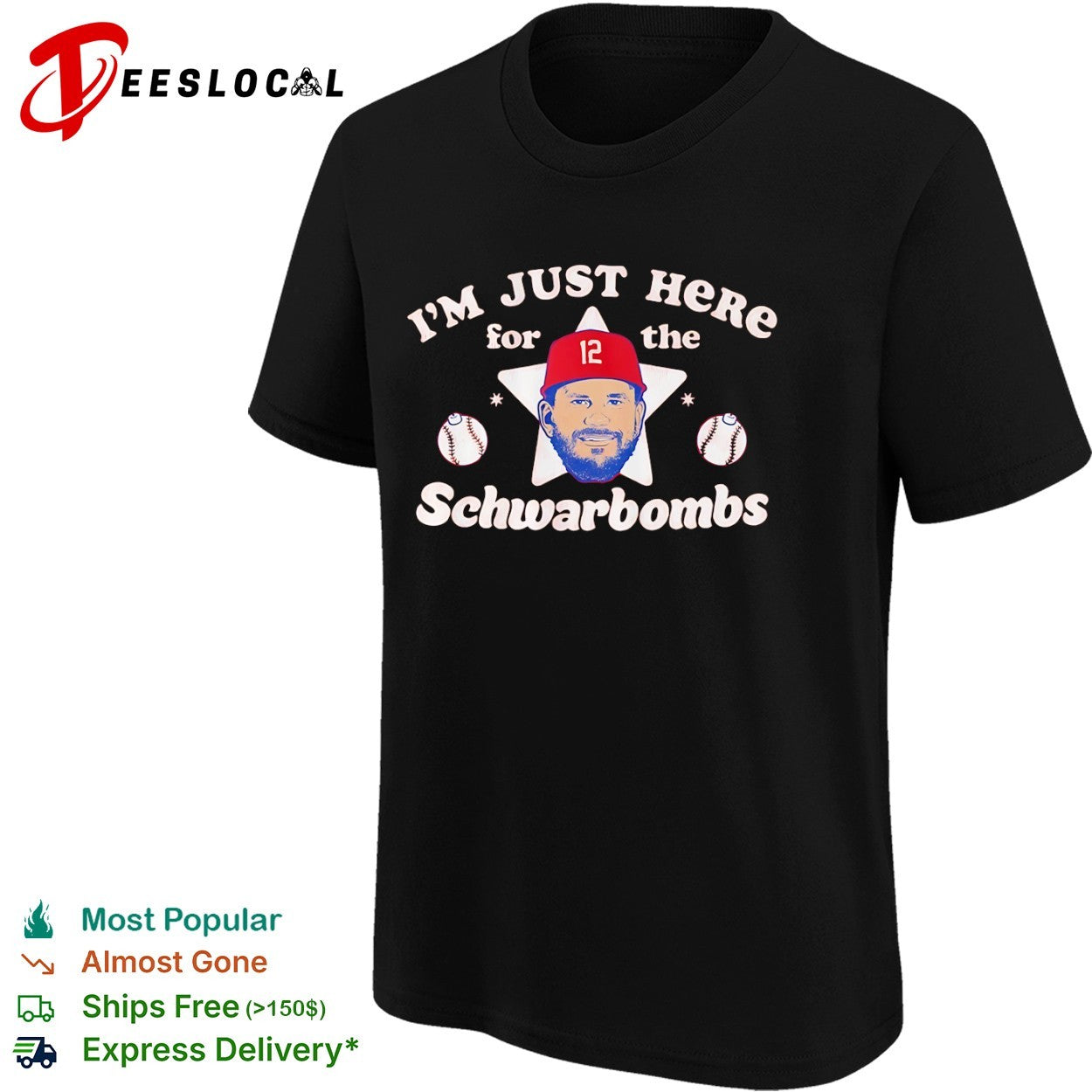 Kyle Schwarber Philadelphia Phillies MLB I’m just here for the Schwarbombs shirt