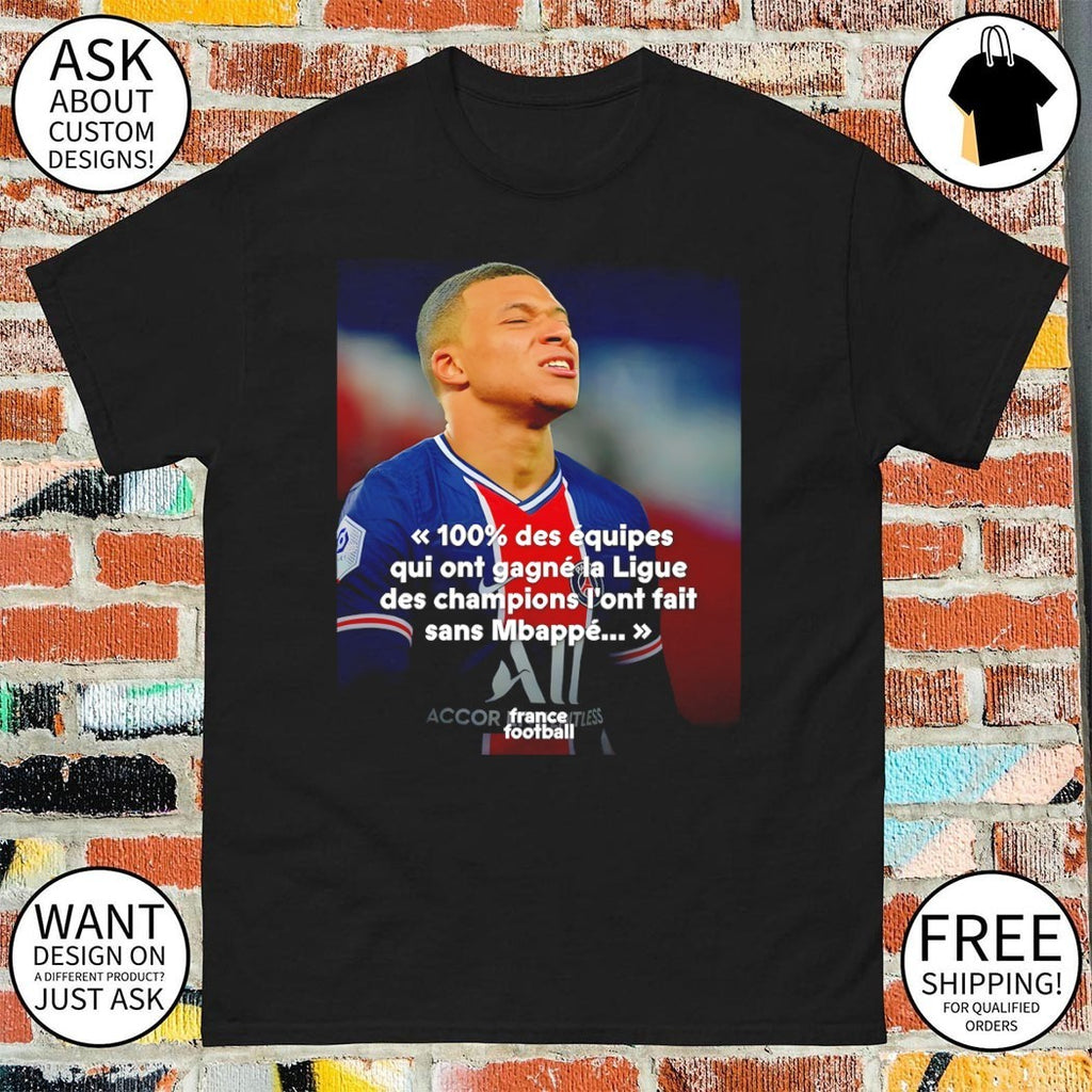 Kylian Mbappe Paris Saint Germain jersey 100_ des equipes qui ont gagne la Ligue shirt
