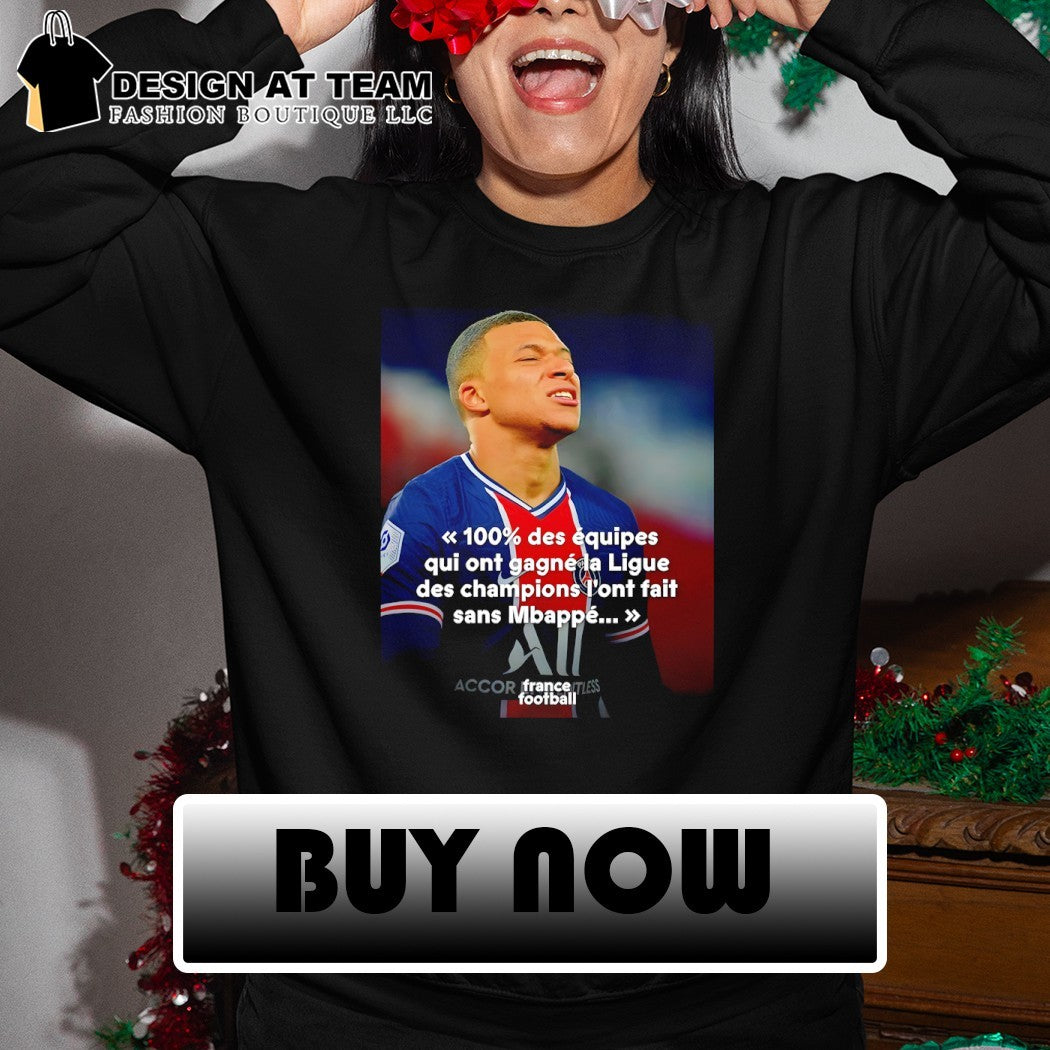 Kylian Mbappe Paris Saint Germain jersey 100_ des equipes qui ont gagne la Ligue shirt