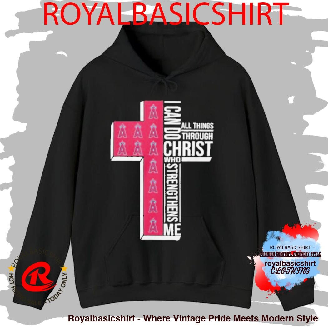 LA Angels Religious Baseball Cross I Can Do All Things Through Christ Shirt