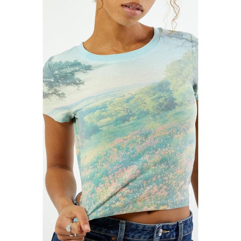 PS / LA Women's AOP Scenic Skimmer T-Shirt Hoodie Sweatshirt | PrintMintTees.com