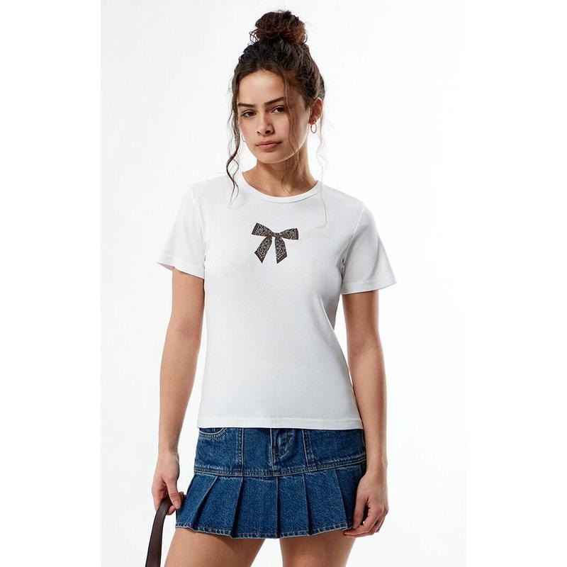 PS / LA Women's Bandana Bow Skimmer T-Shirt Hoodie Sweatshirt | PrintMintTees.com
