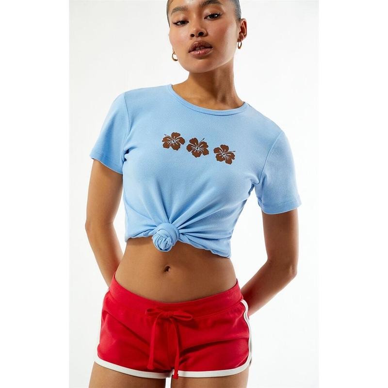 PS / LA Women's Hibiscus Repeat Skimmer T-Shirt Hoodie, Sweatshirt | PrintMintTees.com