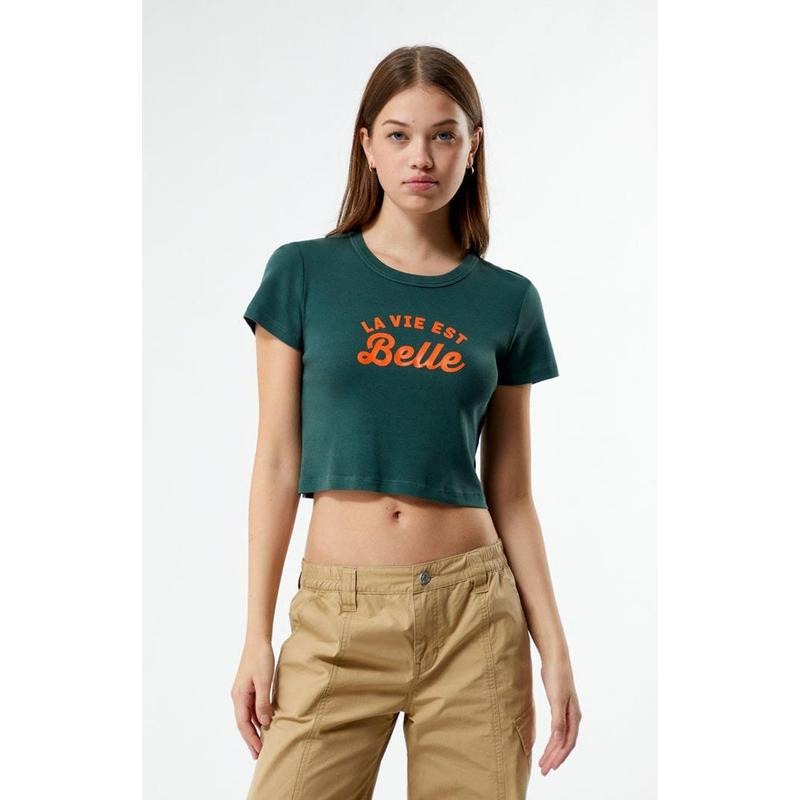 PS / LA Women's La Vie Est Belle Baby T-Shirt Hoodie Sweatshirt | PrintMintTees.com