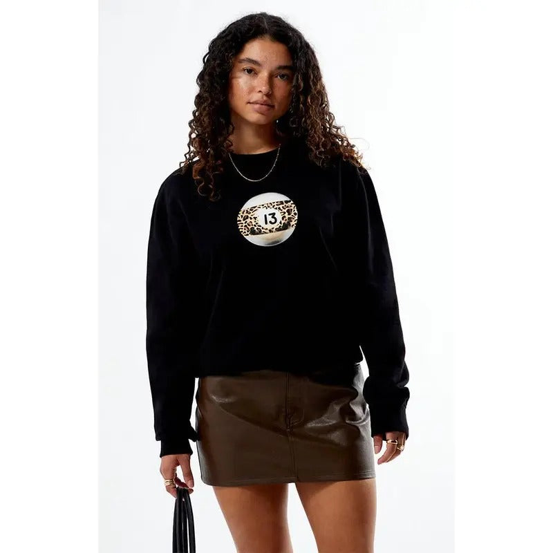 PS / LA Women's Pool Ball Leopard Crew Neck Sweatshirt Shirt Hoodie | PrintMintTees.com