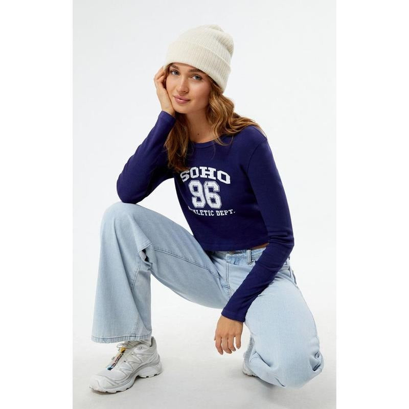 PS / LA Women's Soho Athletic Dept. Long Sleeve Baby T-Shirt Hoodie Sweatshirt | PrintMintTees.com