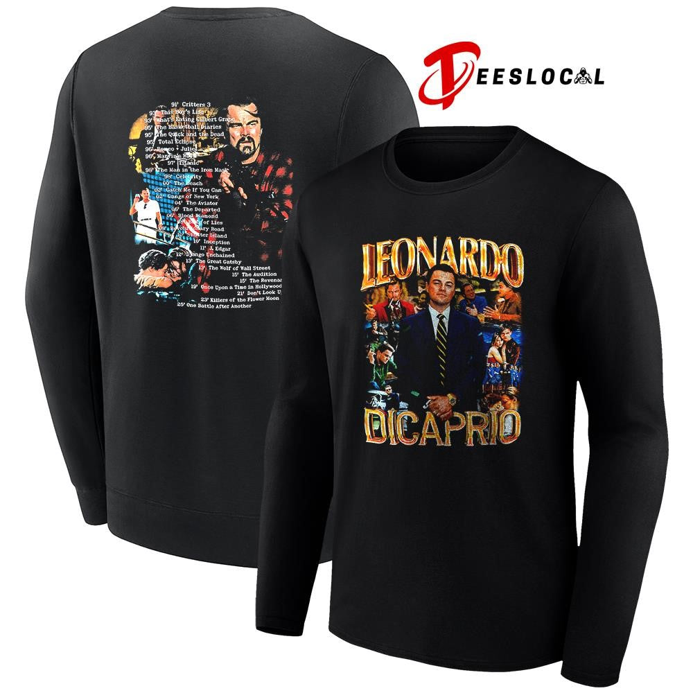 LEONARDO Dicaprio movie list vintage shirt