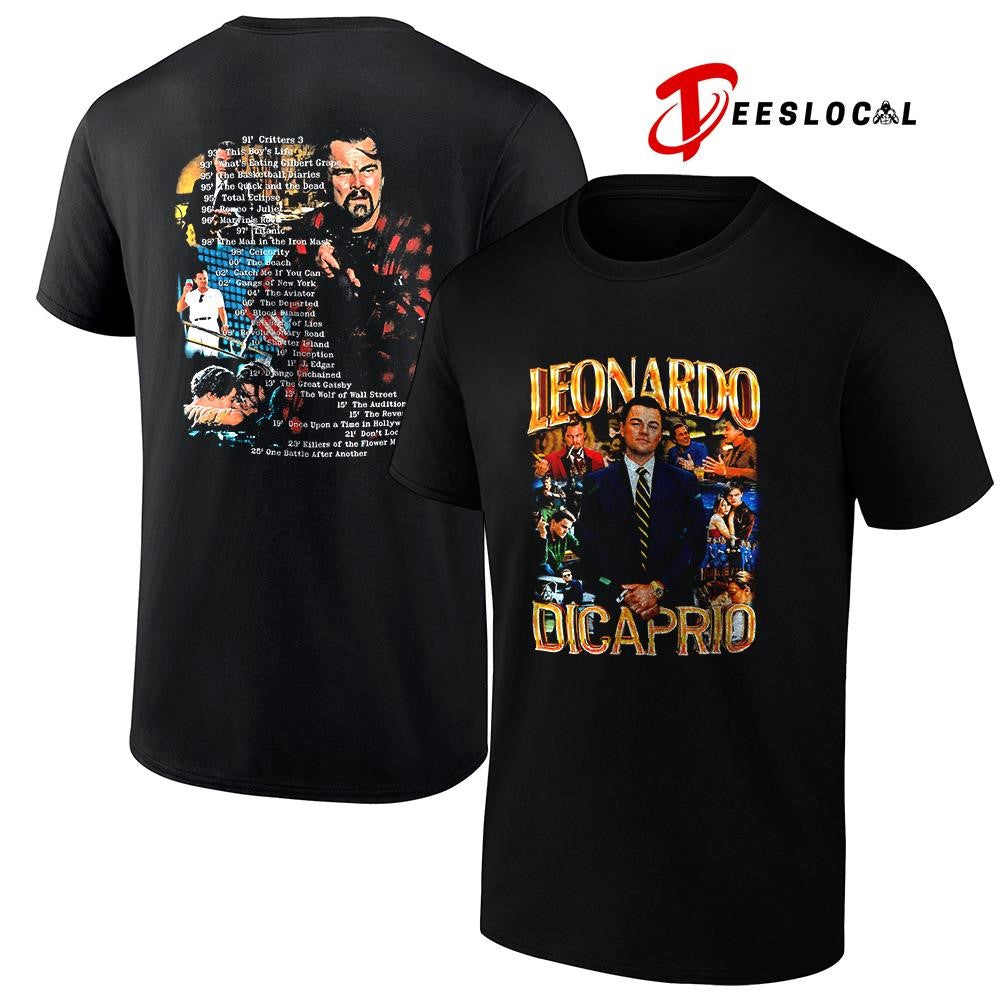 LEONARDO Dicaprio movie list vintage shirt