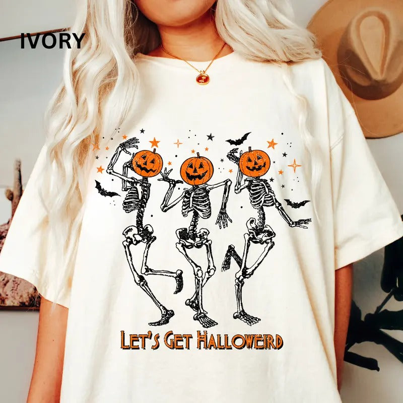 LET'S GET HALLOWEIRD SHIRT, Spooky Season Shirt, Summerween shirt, Comfort Colors Halloween Shirt, Casual Shirt Unisex,...