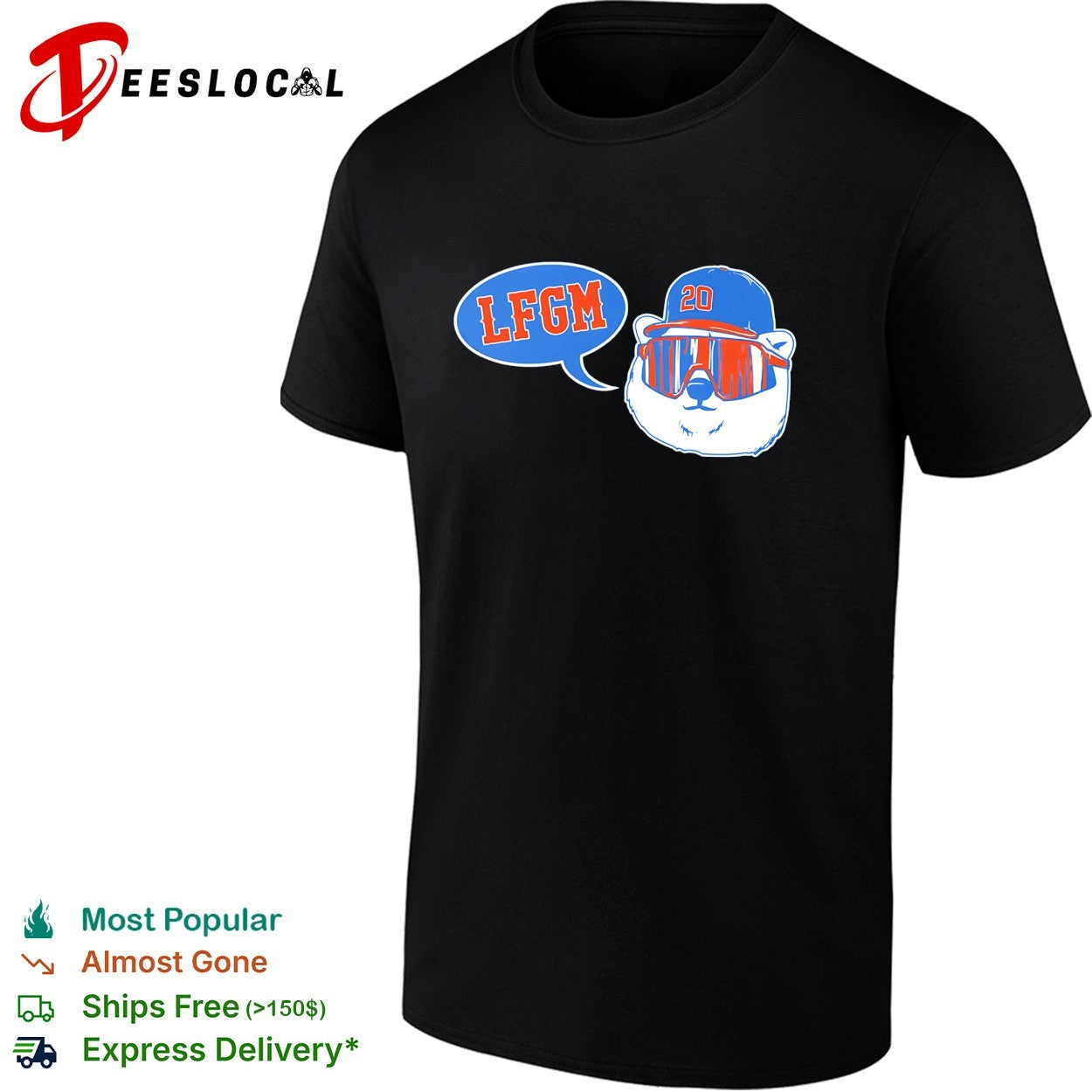 LFGM New York Mets baseball bear shirt