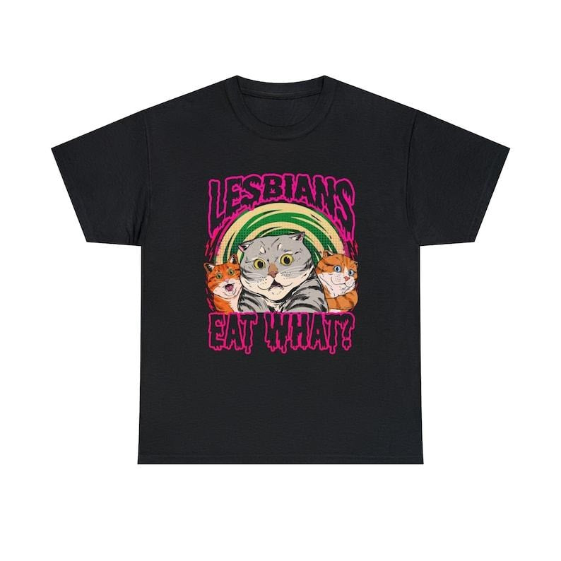 LGBT Lesbian Eat What Cat Vintage T-Shirt, Busy Thinking Shirt, Lesbian Shirt, Pride Month Shirt, For LGBT Shirt Unisex...