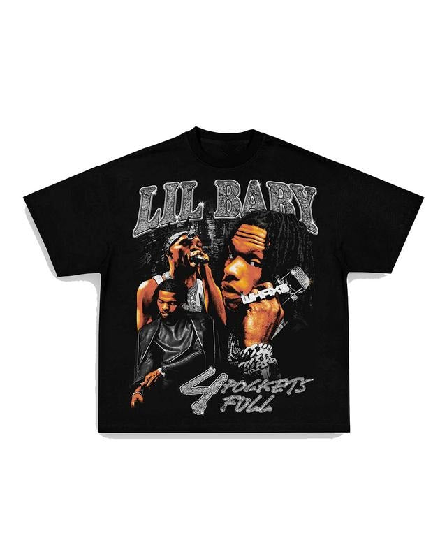LIL BABY 2 TEE Print Short Sleeve T-Shirt Casual Menswear Top Underwear Streetwear Tshirt Tropical Shortsleeve Crewneck...
