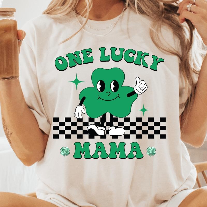 LUCKY MAMA SHIRT (COMFORT COLORS T-SHIRT, CASUAL SHIRT UNISEX, HOLIDAY SHIRT, ST. PATTYS DAY) Comfortable Fit Hoodie...