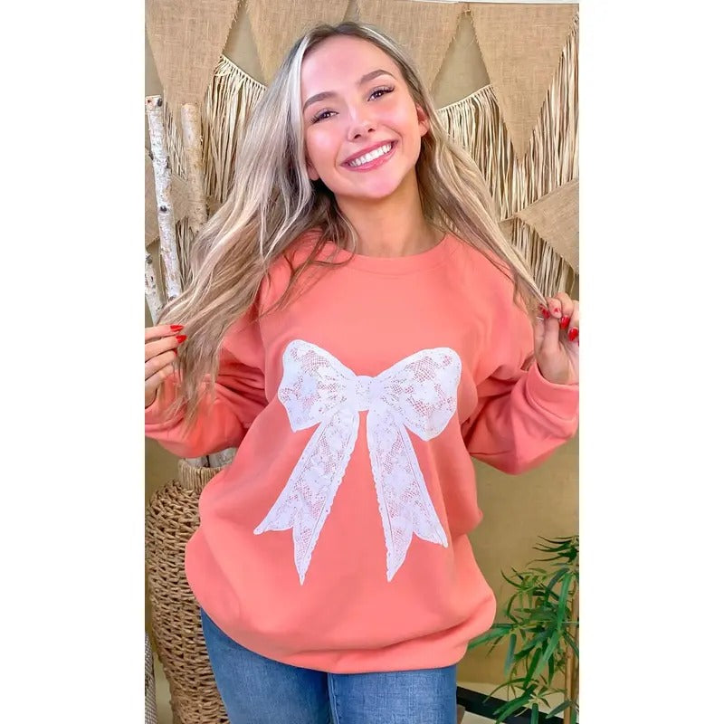 Lace Bow Grapefruit Graphic Sweatshirt Shirt Hoodie | PrintMintTees.com