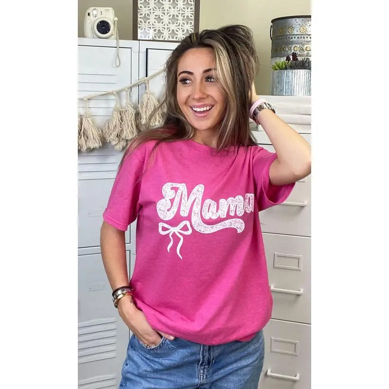 Lace Mama Bow Graphic T-Shirt Hoodie Sweatshirt | PrintMintTees.com
