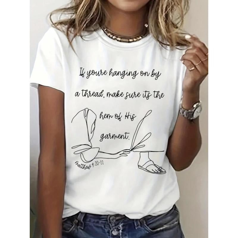 Ladies with trouser legs and letters round neck women short sleeve trend printing elastic half-sleeve T-shirt style 02...