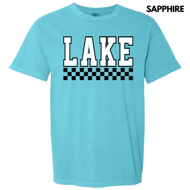 Lake Varsity Checkered Comfort Colors T-Shirt 'NLB' Hoodie Sweatshirt | PrintMintTees.com
