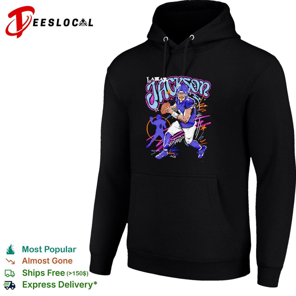 Lamar Jackson Baltimore Ravens graffiti style shirt