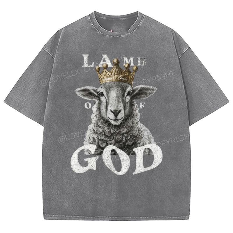 Lamb of God Washed T-Shirt, Christian Jesus  t shirts, Vintage 90s Graphic Tee Gift Cotton Top Womenswear Bottom Hoodie...