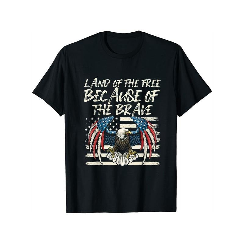 Land of the Free Because of the Brave Eagle American Flag Memorial Day T Shirt Black style 02 Hoodie Sweatshirt