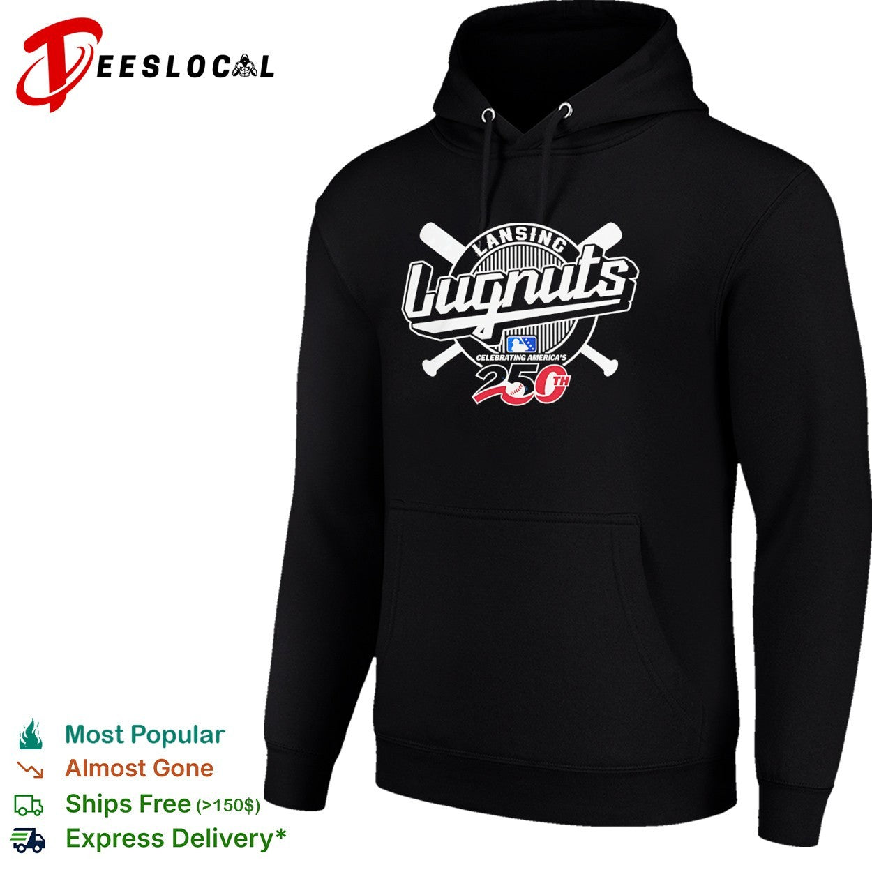 Lansing Lugnuts Celebrating Americas 250th MLB Baseball Anniversary Logo shirt